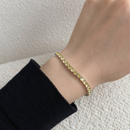 [Everoly JW]Ornate Dazzling Round Cut Tennis Bracelet