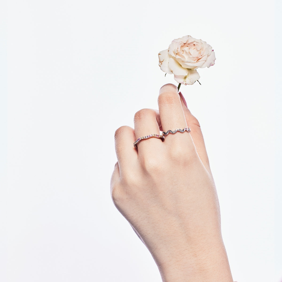 [Everoly JW]Dainty Colorful Round Cut Party Ring