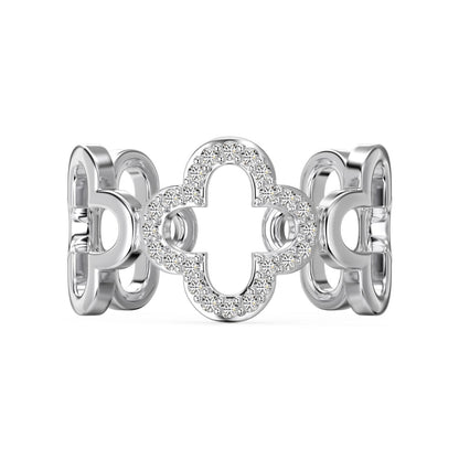 [Everoly JW]Hollow Design Four-Leaf Clover Flower Shape Ring