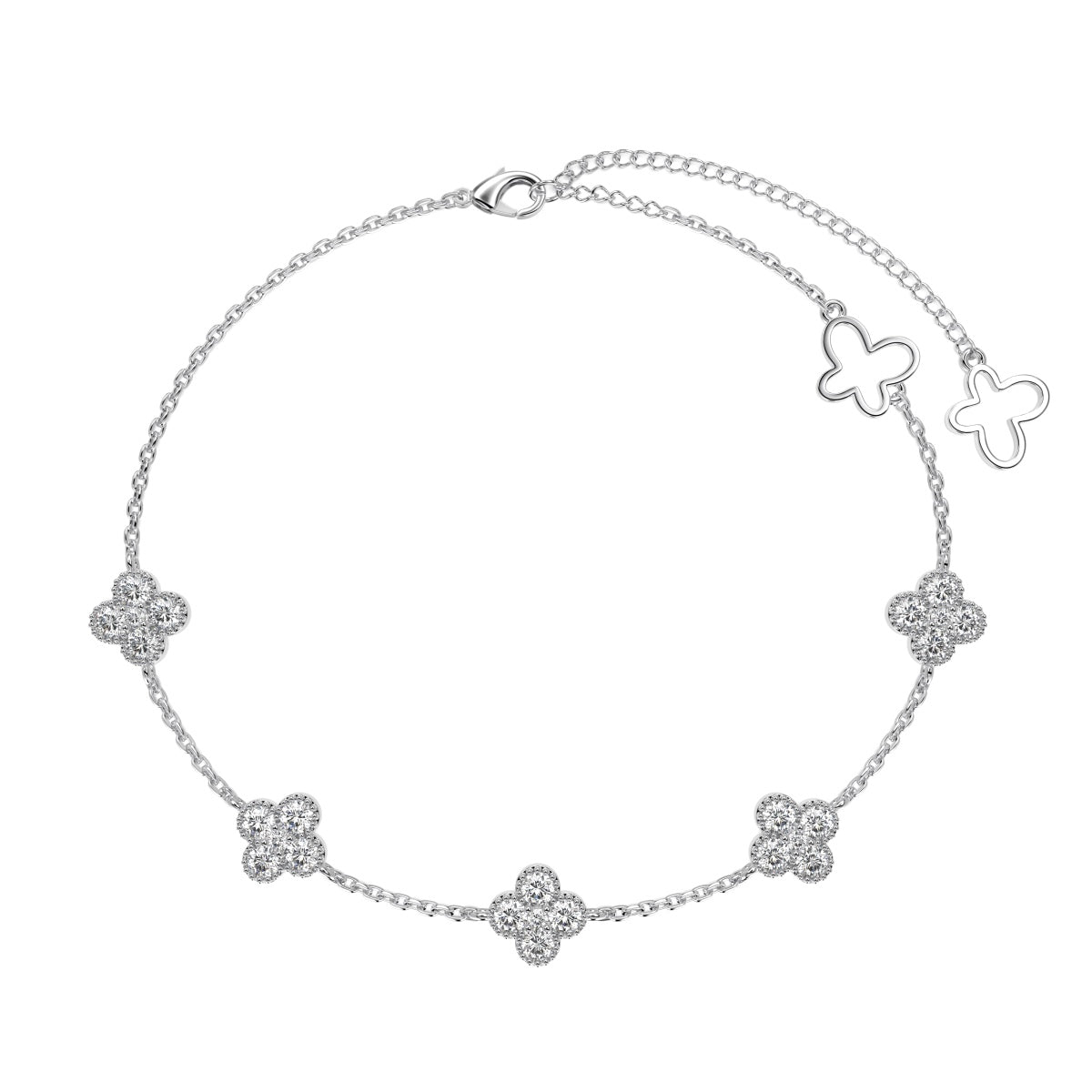 [Everoly JW]Four-Leaf Clover Hollow Butterfly Bracelet