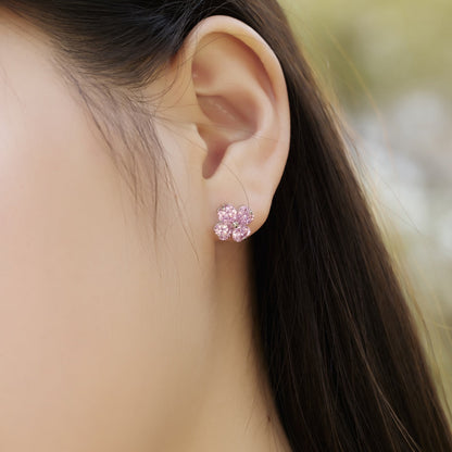 [Everoly JW]Four-Leaf Clover Ball Earrings