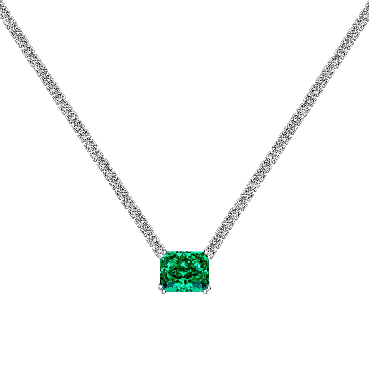 [Everoly JW]4.0 Carat Elegant Radiant Cut Necklace