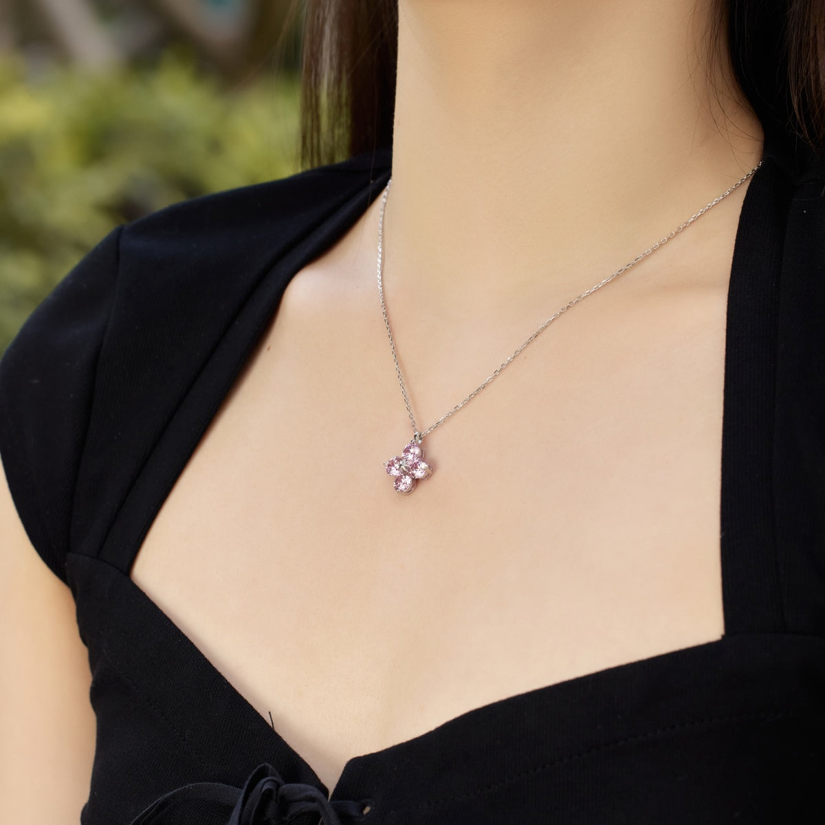 [Everoly JW]Four-Leaf Clover And Eight-Pointed Star Necklace