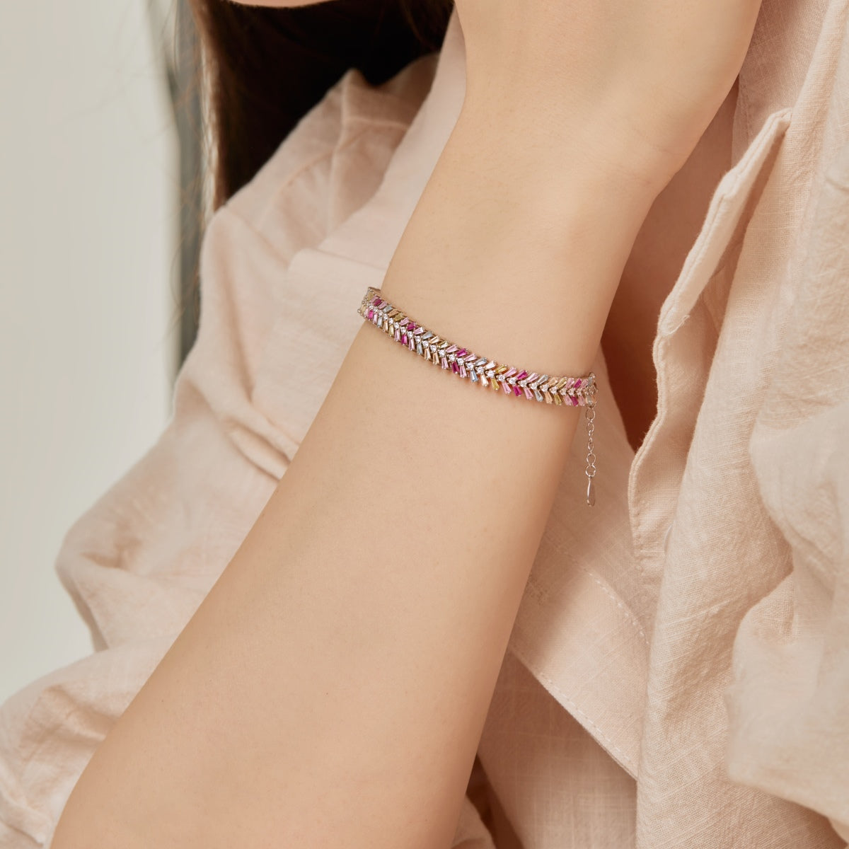 [Everoly JW]Dainty Radiant Emerald Cut Daily Bracelet