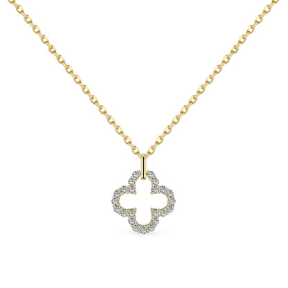 [Everoly JW]Four-Leaf Clover Hollow Design Exquisite Necklace