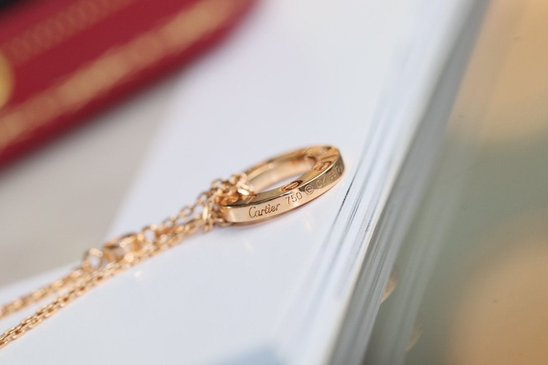 [Everoly JW] LIEBESHALSKETTE VERSTELLBAR ROSÉGOLD 2 DIAMANT 
