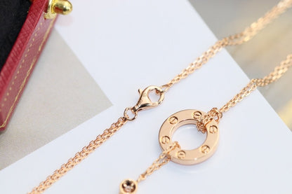 [Everoly JW] LIEBESHALSKETTE VERSTELLBAR ROSÉGOLD 2 DIAMANT 