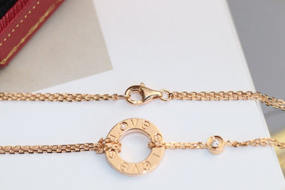 [Everoly JW] LIEBESHALSKETTE VERSTELLBAR ROSÉGOLD 2 DIAMANT 