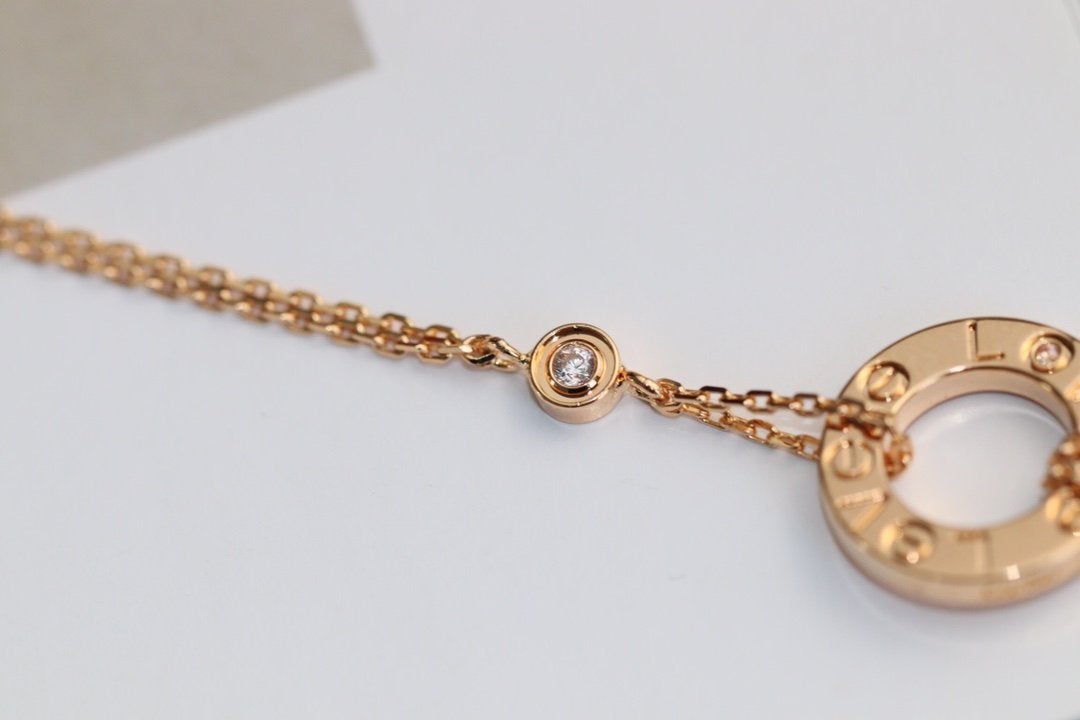 [Everoly JW] LIEBESHALSKETTE VERSTELLBAR ROSÉGOLD 2 DIAMANT 