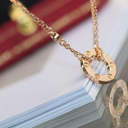 [Everoly JW] LIEBESHALSKETTE VERSTELLBAR ROSÉGOLD 2 DIAMANT 