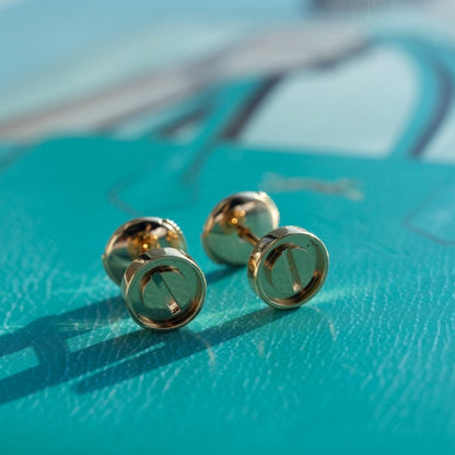 [Everoly JW]LOVE EARRINGS PINK GOLD 10MM