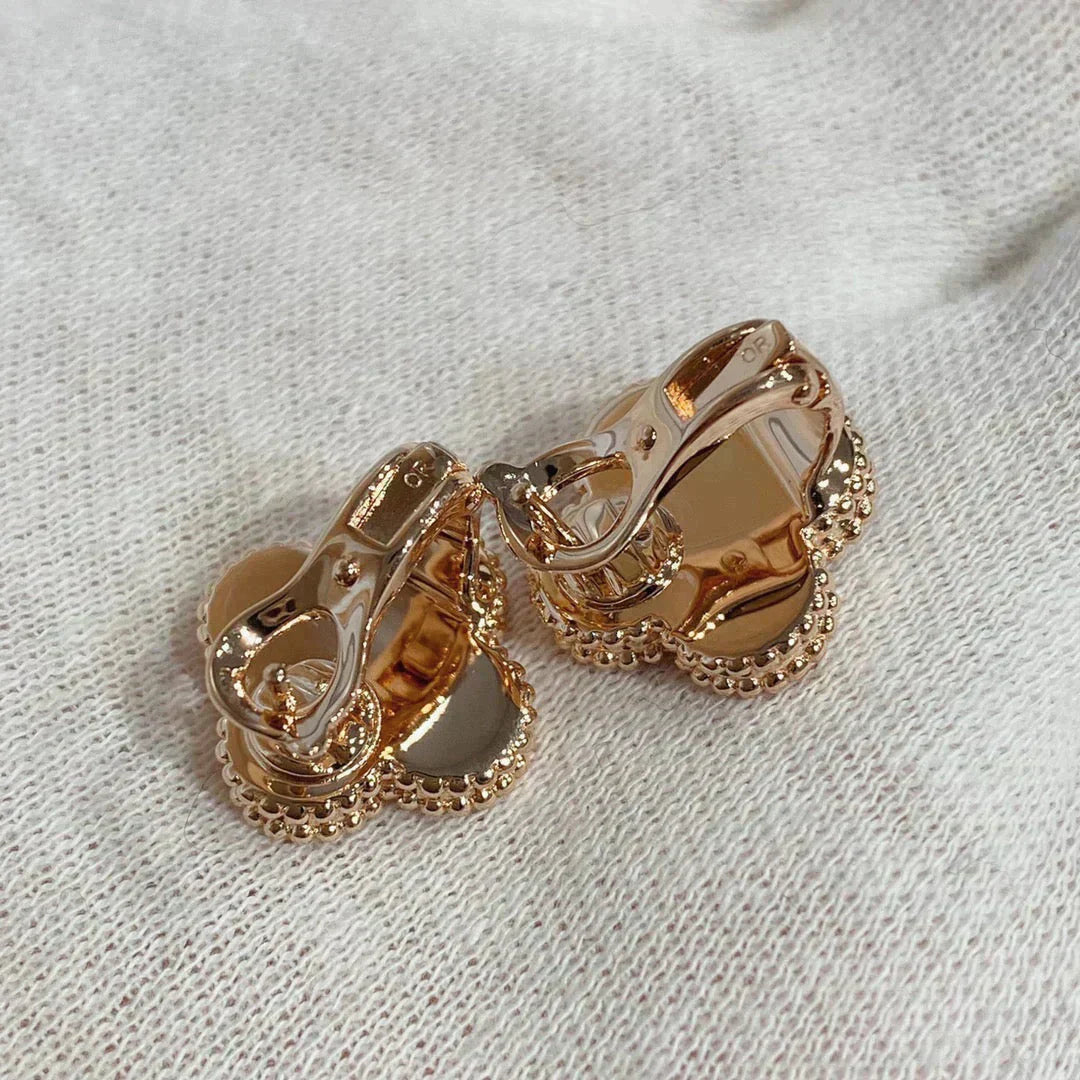 [Everoly JW]CLOVER MEDIUM 1 MOTIFS CARNELIAN  DIAMOND earrings