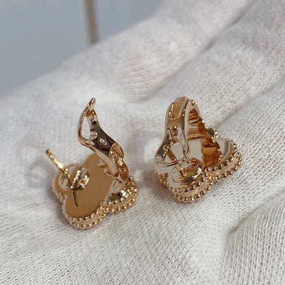 [Everoly JW]CLOVER MEDIUM 1 MOTIFS CARNELIAN  DIAMOND earrings