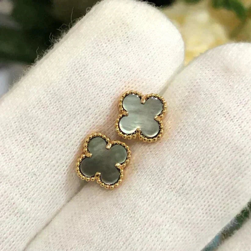 [Everoly JW]CLOVER MINI 9,5 MM GRAU MOP OHRRINGE