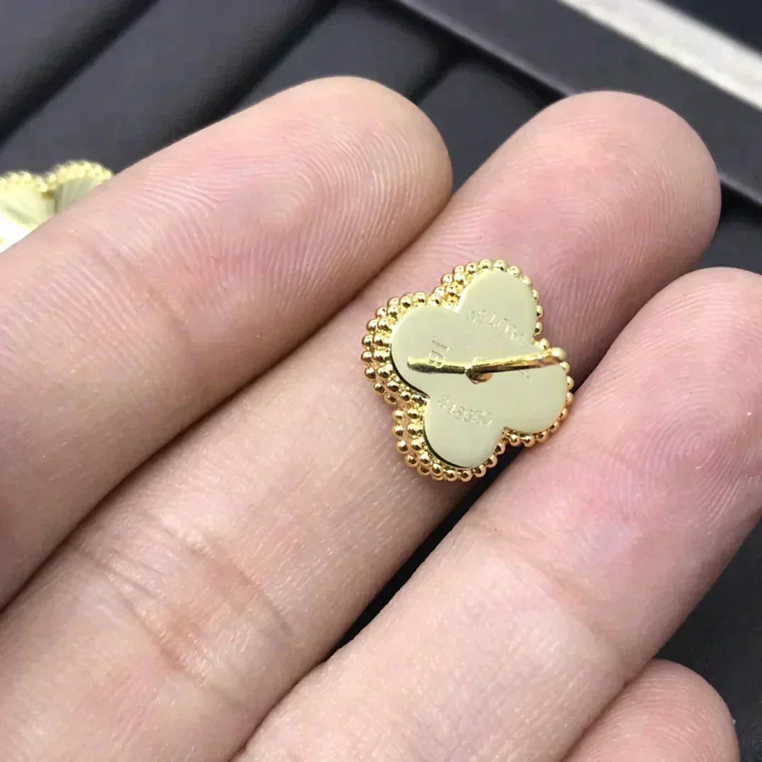[Everoly JW]CLOVER MINI 9.5MM LASER EARRINGS