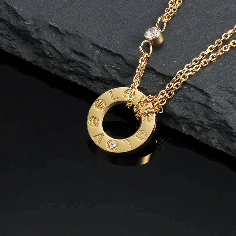 [エバリー JW]ラブネックレス 16mm 2ダイヤモンド