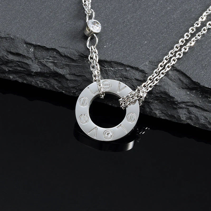 [エバリー JW]ラブネックレス 16mm 2ダイヤモンド