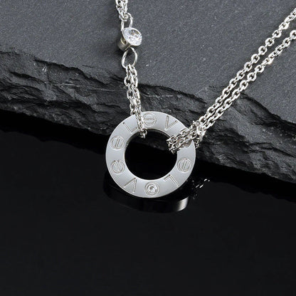 [エバリー JW]ラブネックレス 16mm 2ダイヤモンド