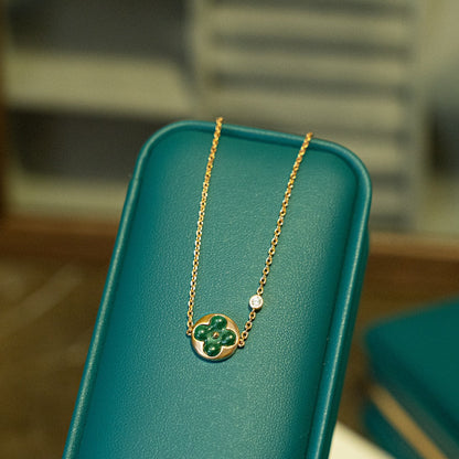[Everoly JW]SUN MALACHITE 1 DIAMANT ROTGOLDARMBAND