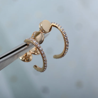 [Everoly JW]JUSTE イヤリング 12.75mm ピンクゴールド ダイヤモンド
