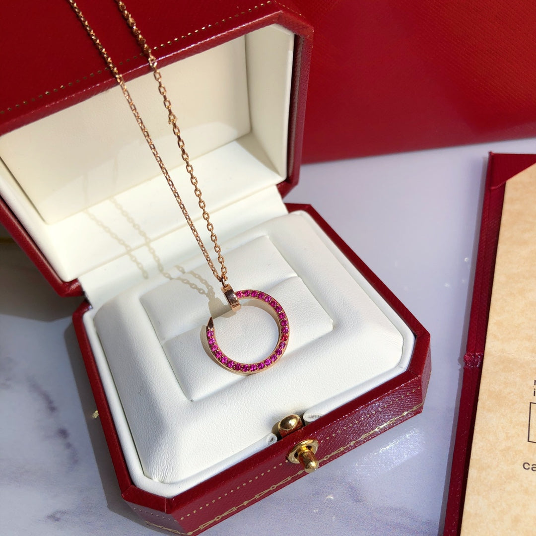[Everoly JW]JUSTE NECKLACE GOLD RED DIAMONDS
