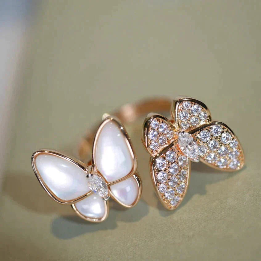 [Everoly JW]ZWILLINGS-SCHMETTERLINGS-DIAMANT-MOP-RING