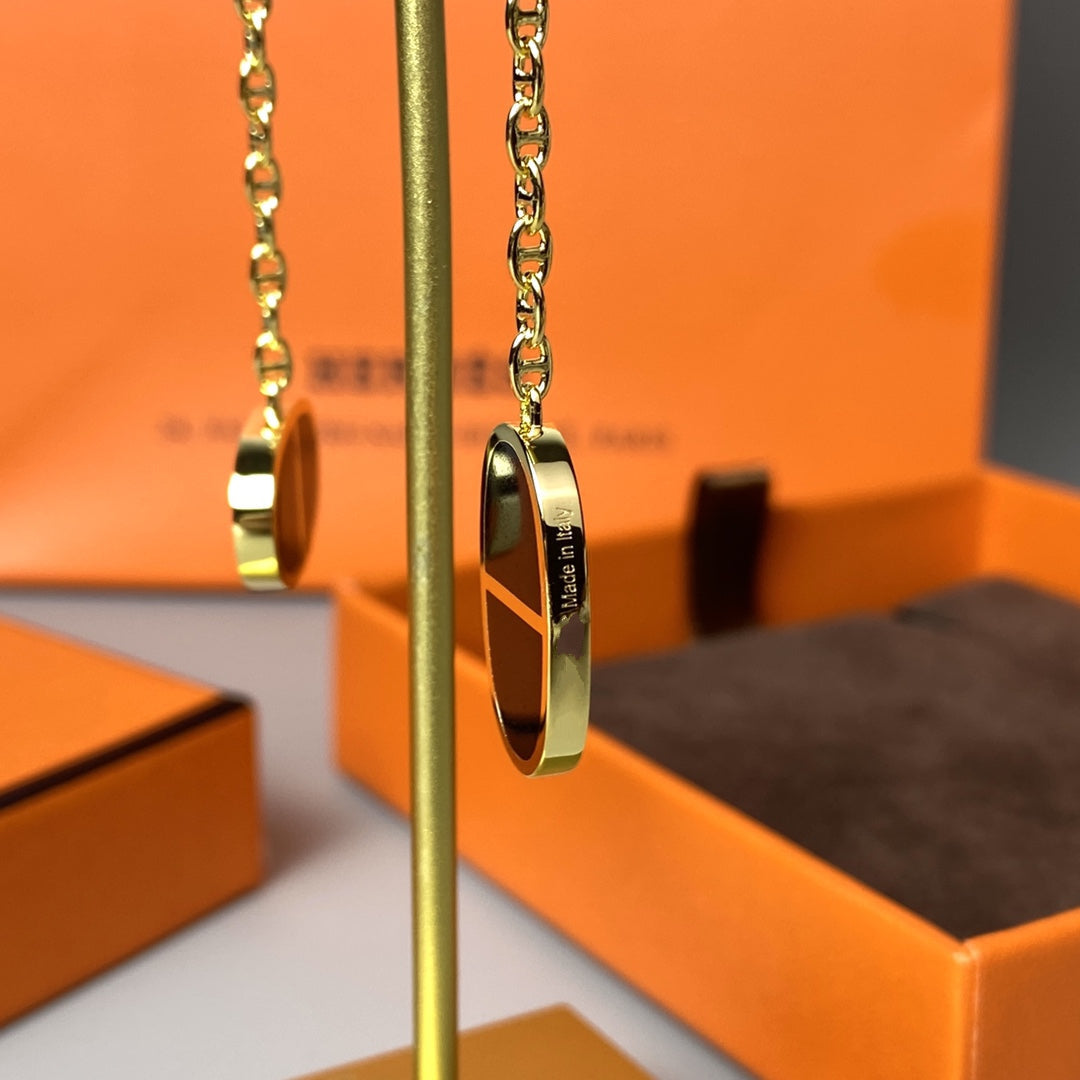 [Everoly JW]CHAINE VERSO BLACK CERAMIC EARRINGS
