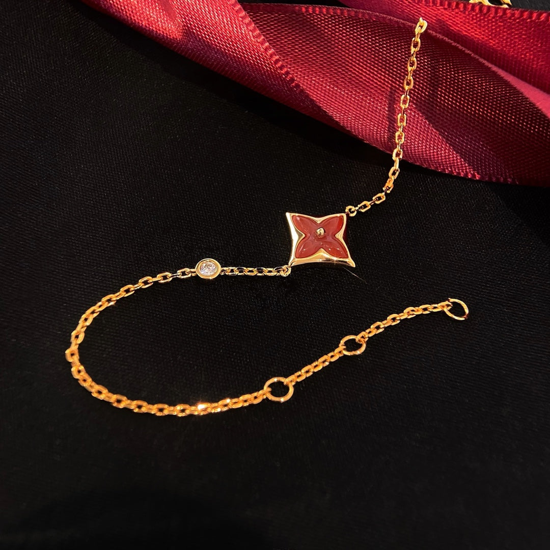 [Everoly JW]COLOR STAR KARNEOL ROSA GOLD DIAMANT ARMBAND