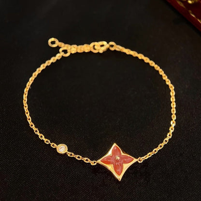 [Everoly JW]COLOR STAR KARNEOL ROSA GOLD DIAMANT ARMBAND