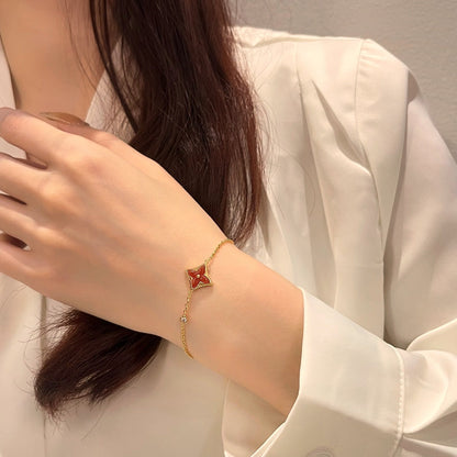 [Everoly JW]COLOR STAR KARNEOL ROSA GOLD DIAMANT ARMBAND