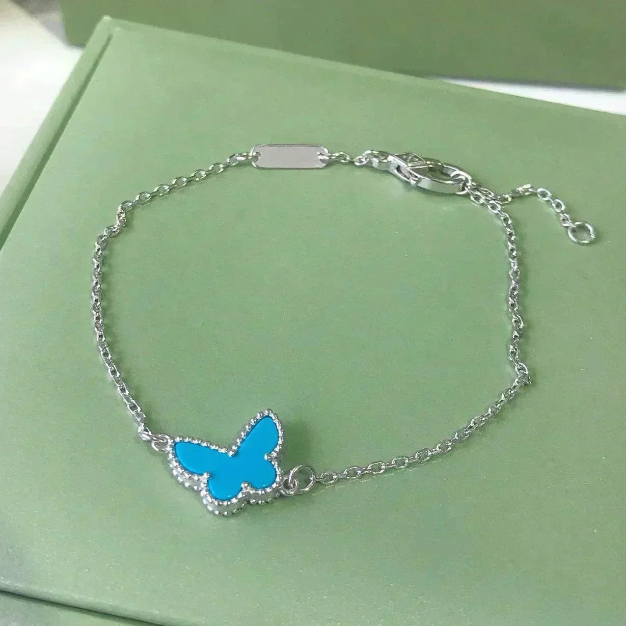 [Everoly JW] SCHMETTERLING TÜRKIS SCHMETTERLING ARMBAND SILBER