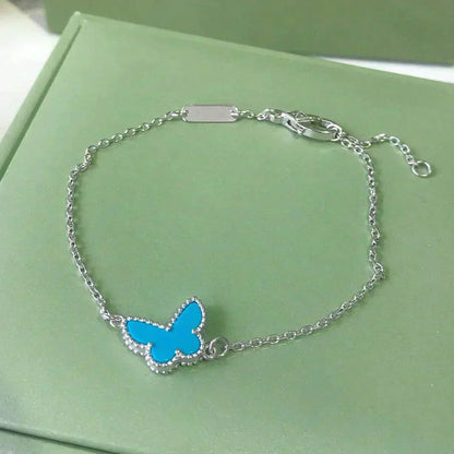 [Everoly JW] SCHMETTERLING TÜRKIS SCHMETTERLING ARMBAND SILBER