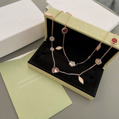 [Everoly JW]LUCKY SPRING 15 MOTIFS ROSE GOLD NECKLACE
