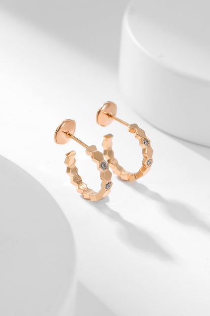 [Everoly JW]BEE LOVE DIAMOND HOOP EARRINGS