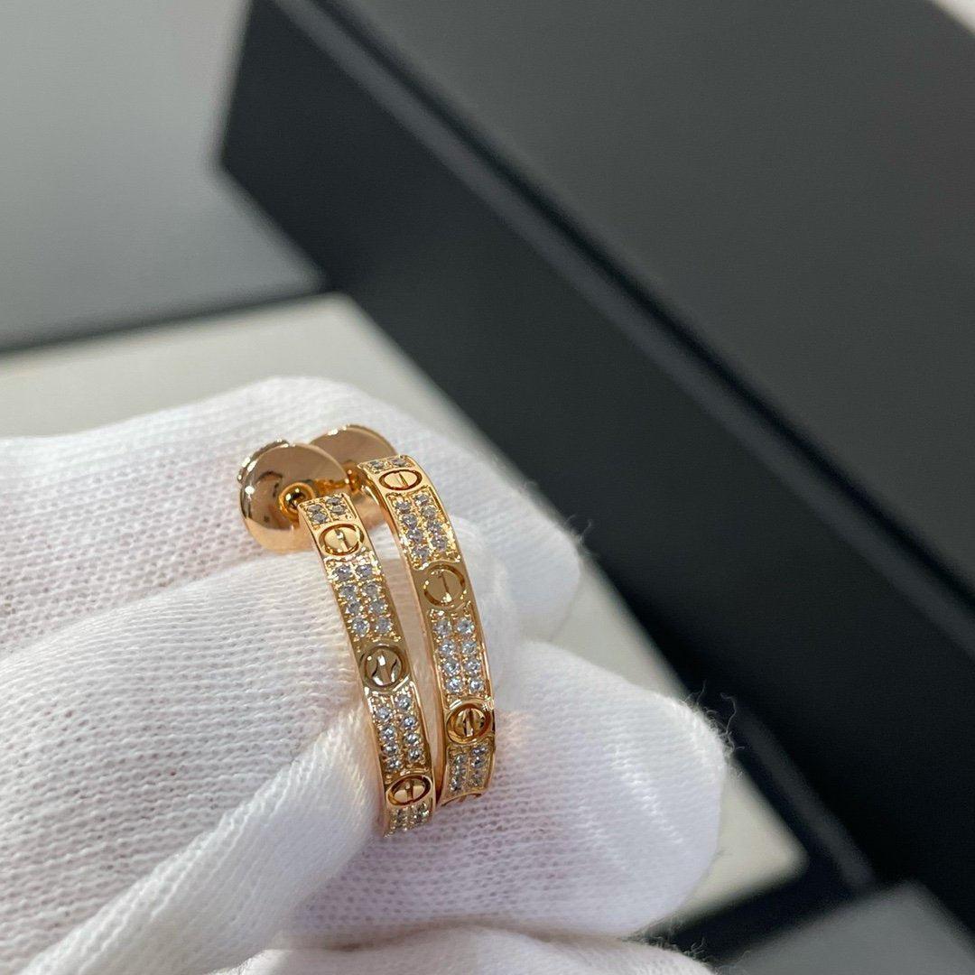 [Everoly JW]LOVE DIAMANT-KREOLEN AUS ROTGOLD