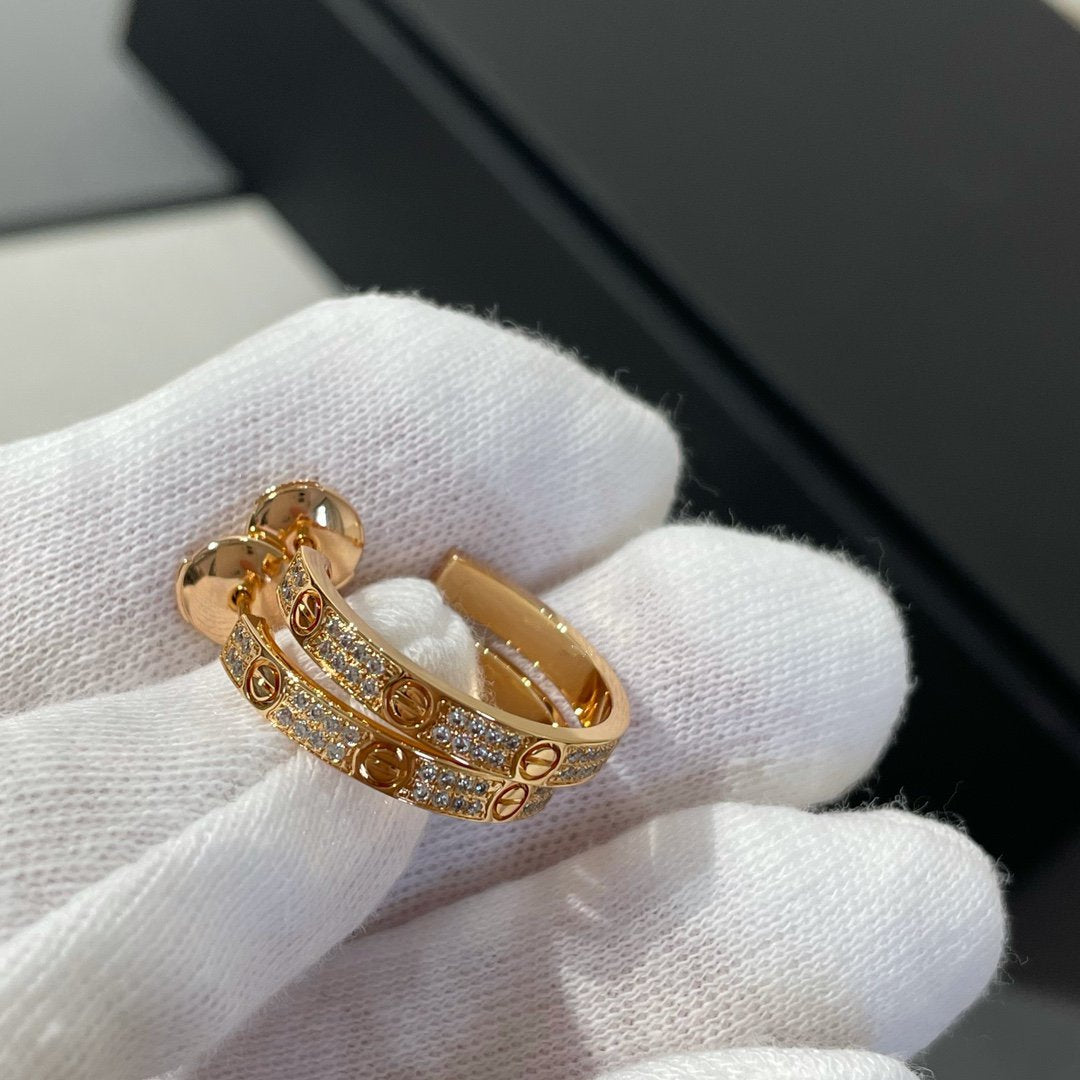 [Everoly JW]LOVE DIAMANT-KREOLEN AUS ROTGOLD