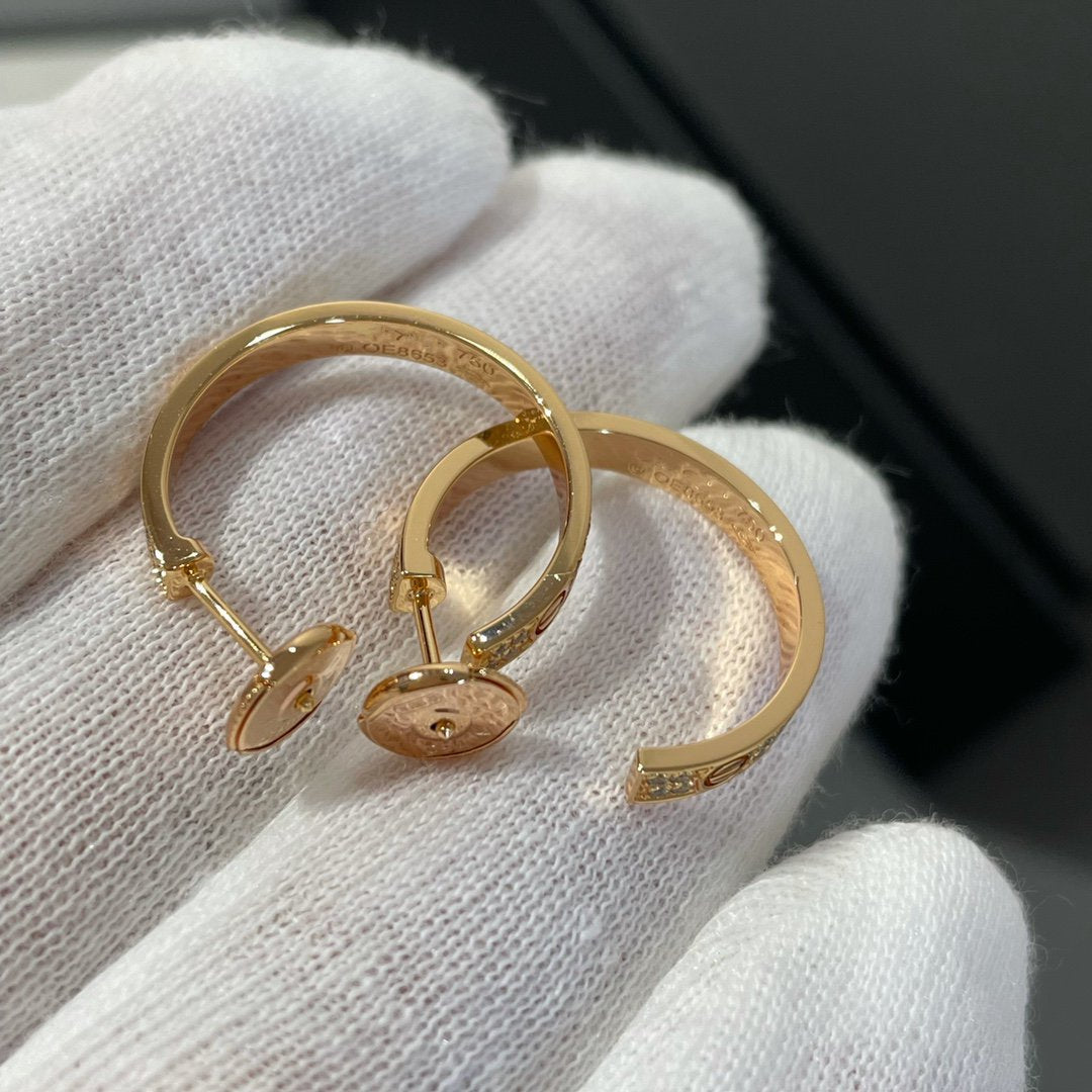 [Everoly JW]LOVE DIAMANT-KREOLEN AUS ROTGOLD