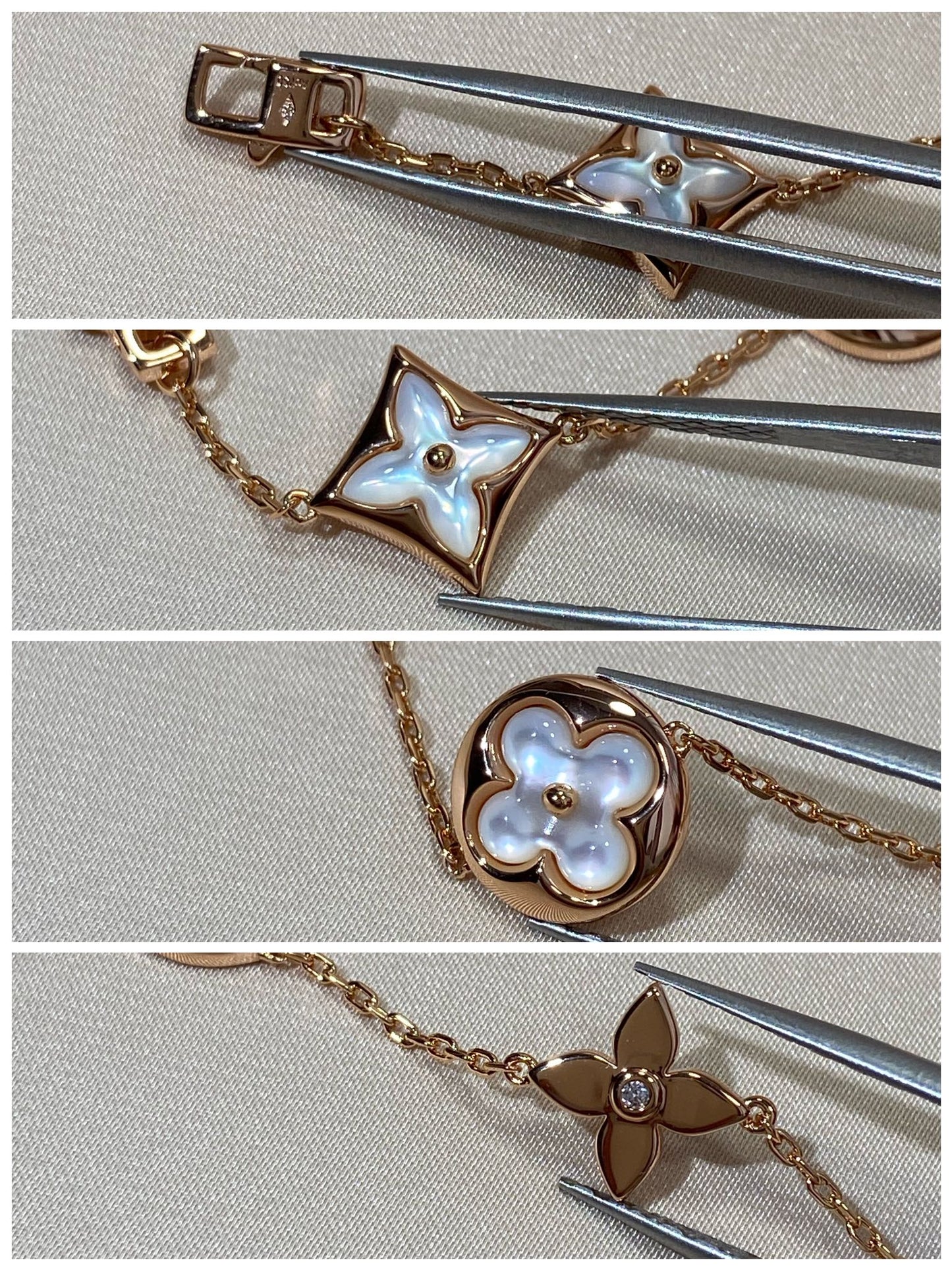 [Everoly JW]スターアンドサン 5モチーフ モップ ピンクゴールド ブレスレット