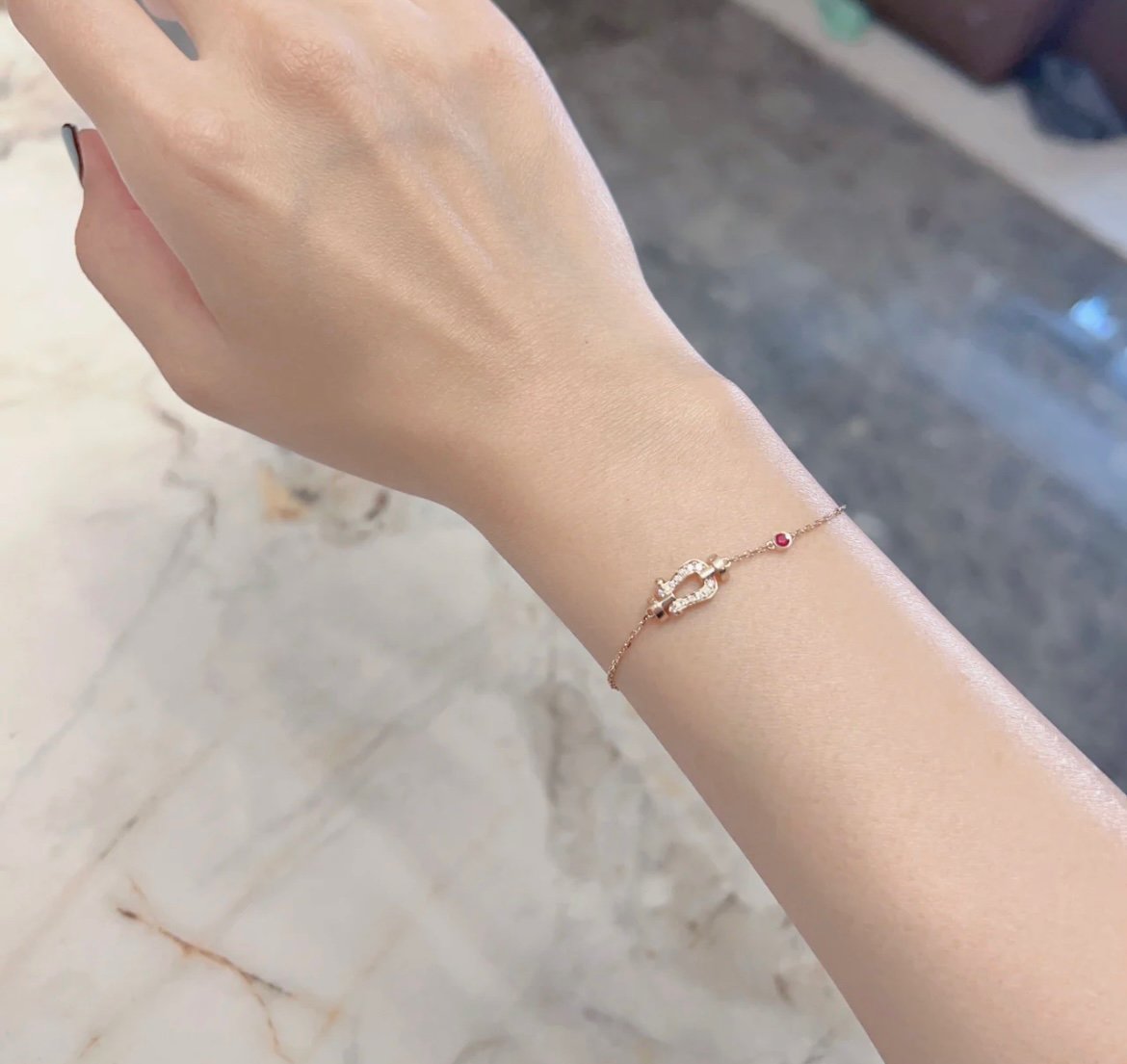 [Everoly JW]FORCE 10 DIAMANTKETTENGLIEDER ROSA GOLDARMBAND