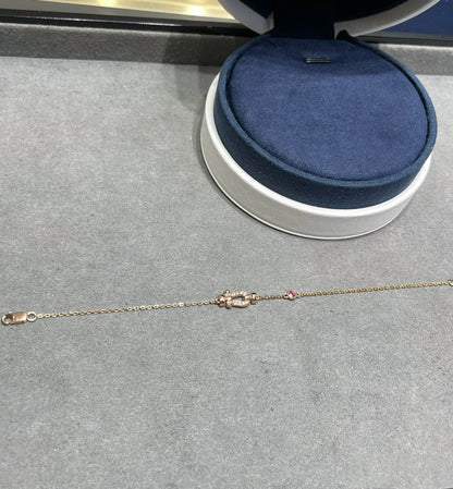 [Everoly JW]FORCE 10 DIAMANTKETTENGLIEDER ROSA GOLDARMBAND