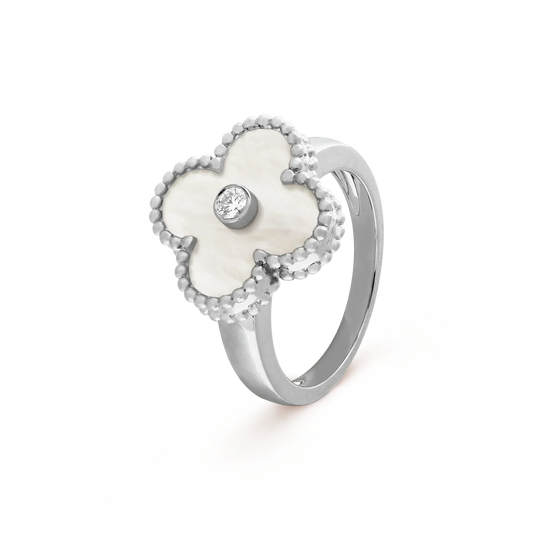 [Everoly JW]CLOVER SILVER MOP DIAMOND RING
