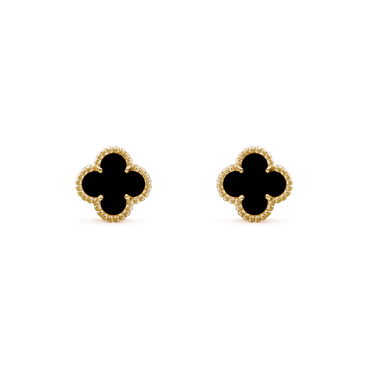 [Everoly JW]CLOVER MINI 9.5MM BLACK MOP EARRINGS