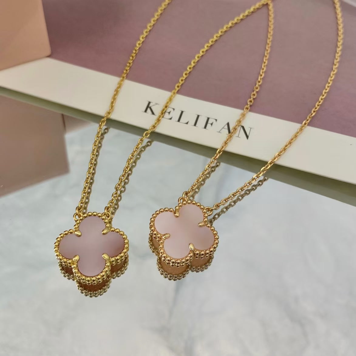 [Everoly JW]CLOVER 15MM ROSA PERLMUTT EINZELNE BLUMENKETTE