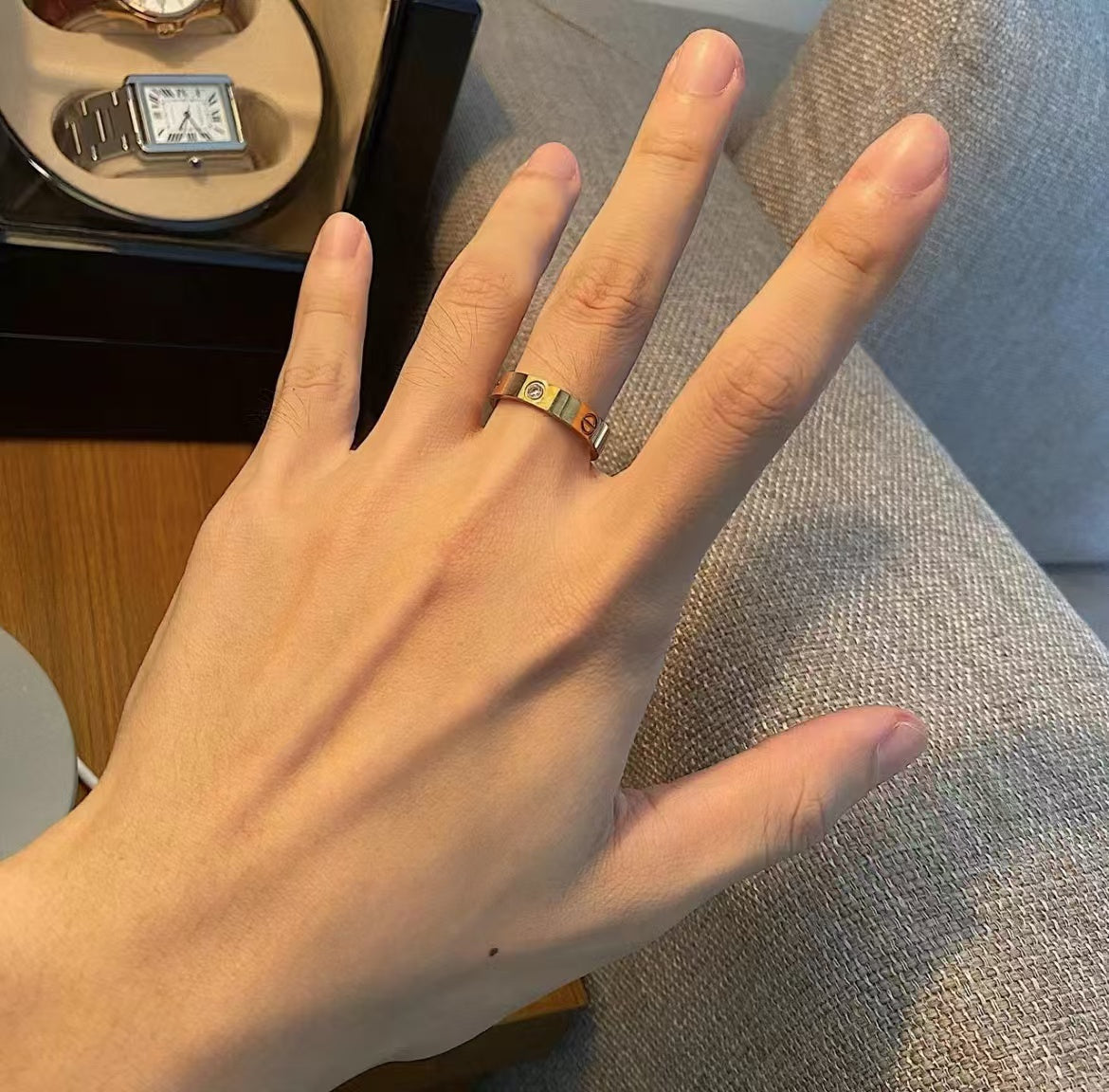 [Everoly JW]LOVE RING 5.5MM 3 DIAMONDS GOLD