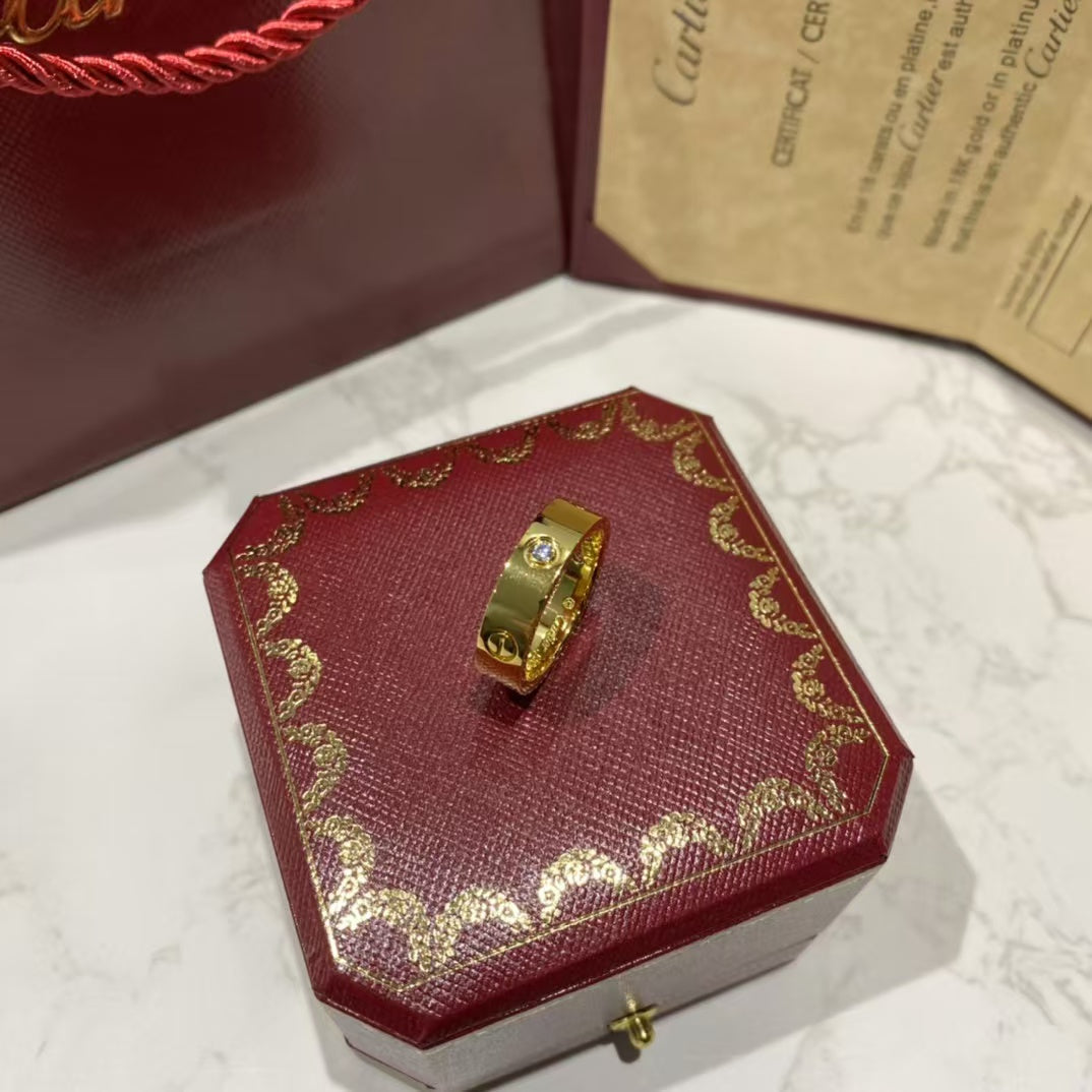 [Everoly JW]LOVE RING 5.5MM 3 DIAMONDS GOLD