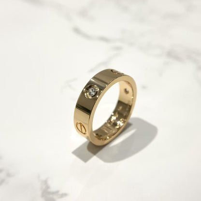 [Everoly JW]Liebesring 5,5 mm 3 Diamanten Roségold