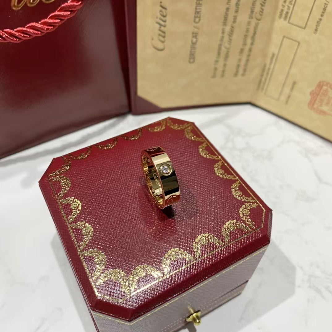 [Everoly JW]Liebesring 5,5 mm 3 Diamanten Roségold