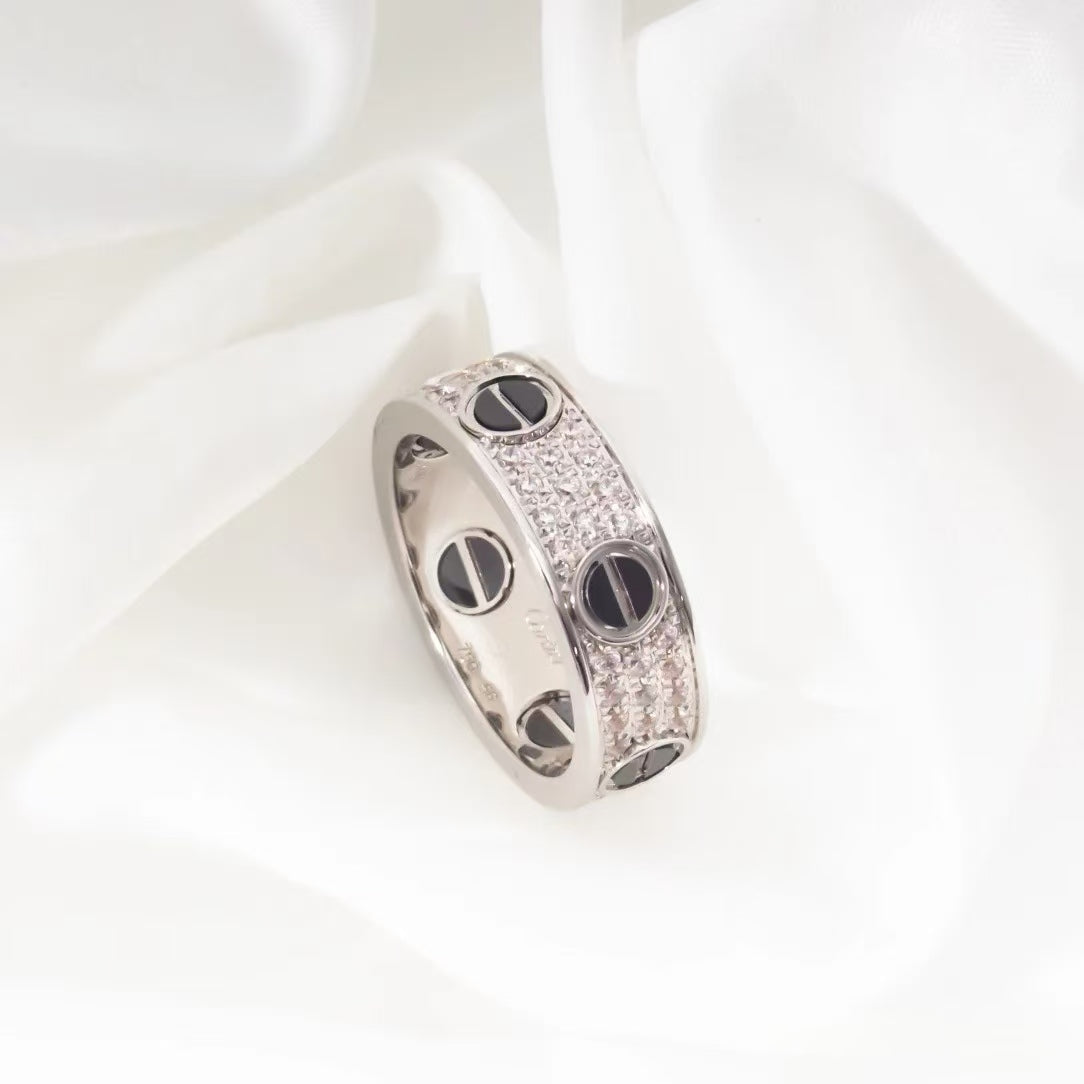 [Everoly JW] LIEBESRING 5,5 MM DIAMANTEN GEPAART KERAMIK