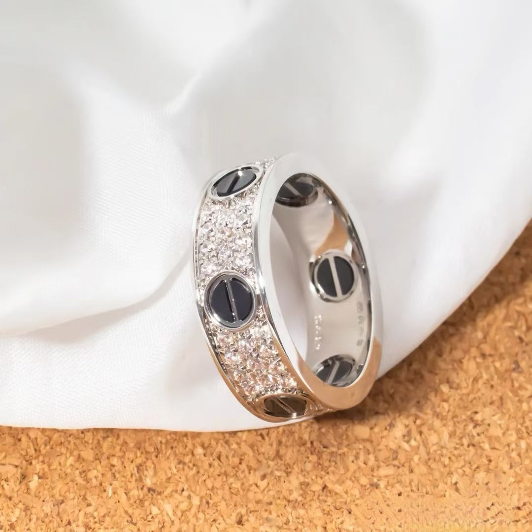 [Everoly JW] LIEBESRING 5,5 MM DIAMANTEN GEPAART KERAMIK