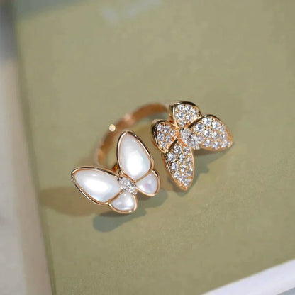 [Everoly JW]ZWILLINGS-SCHMETTERLINGS-DIAMANT-MOP-RING